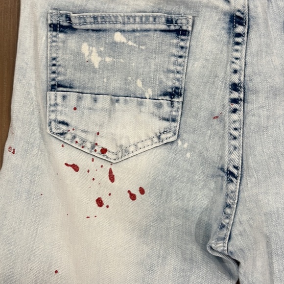 Waimea Paint Splatter Black Distressed Motto Denim skinny fit Jean size 20 - Picture 13 of 16